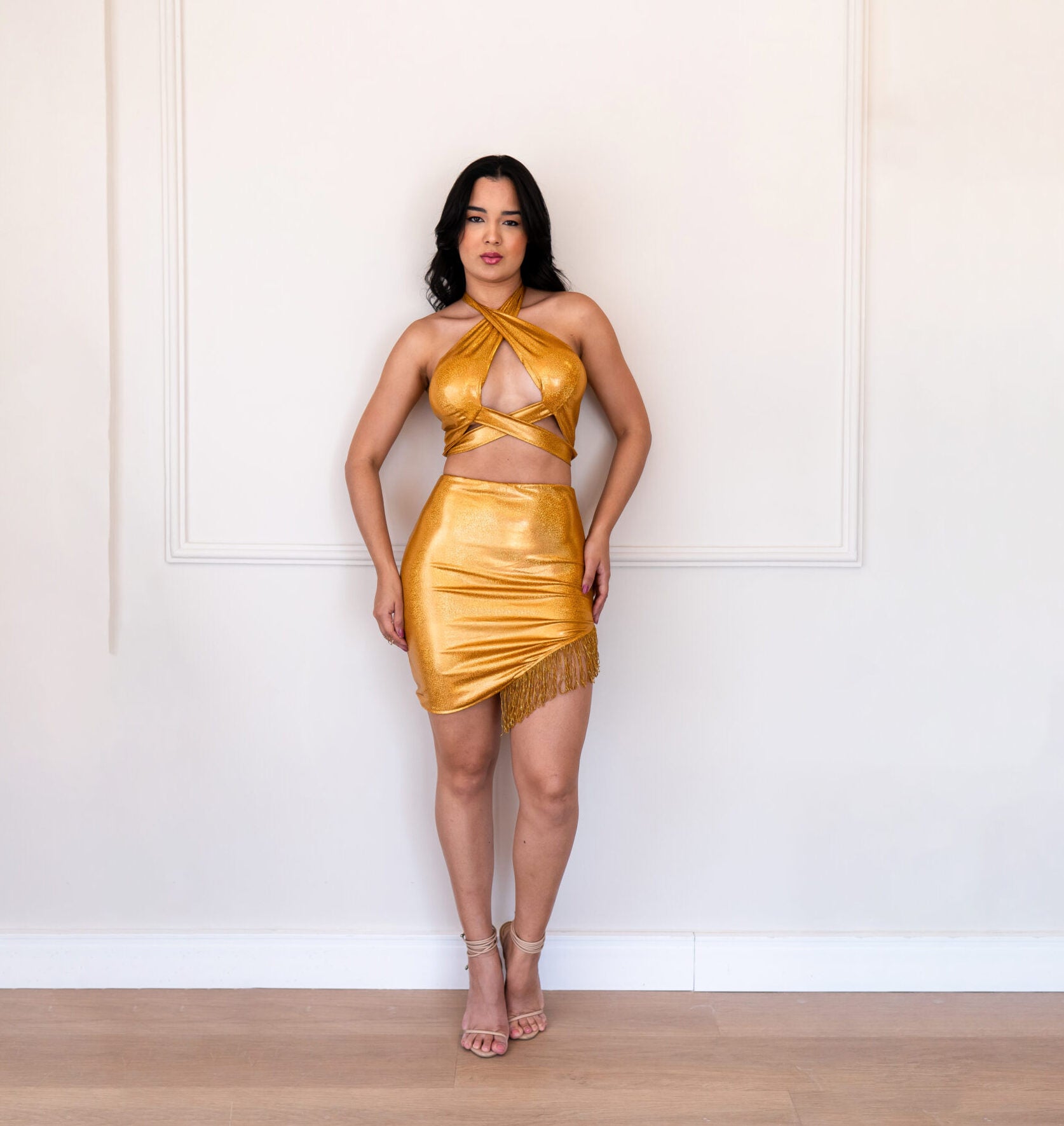 Conjunto brilhos dourado