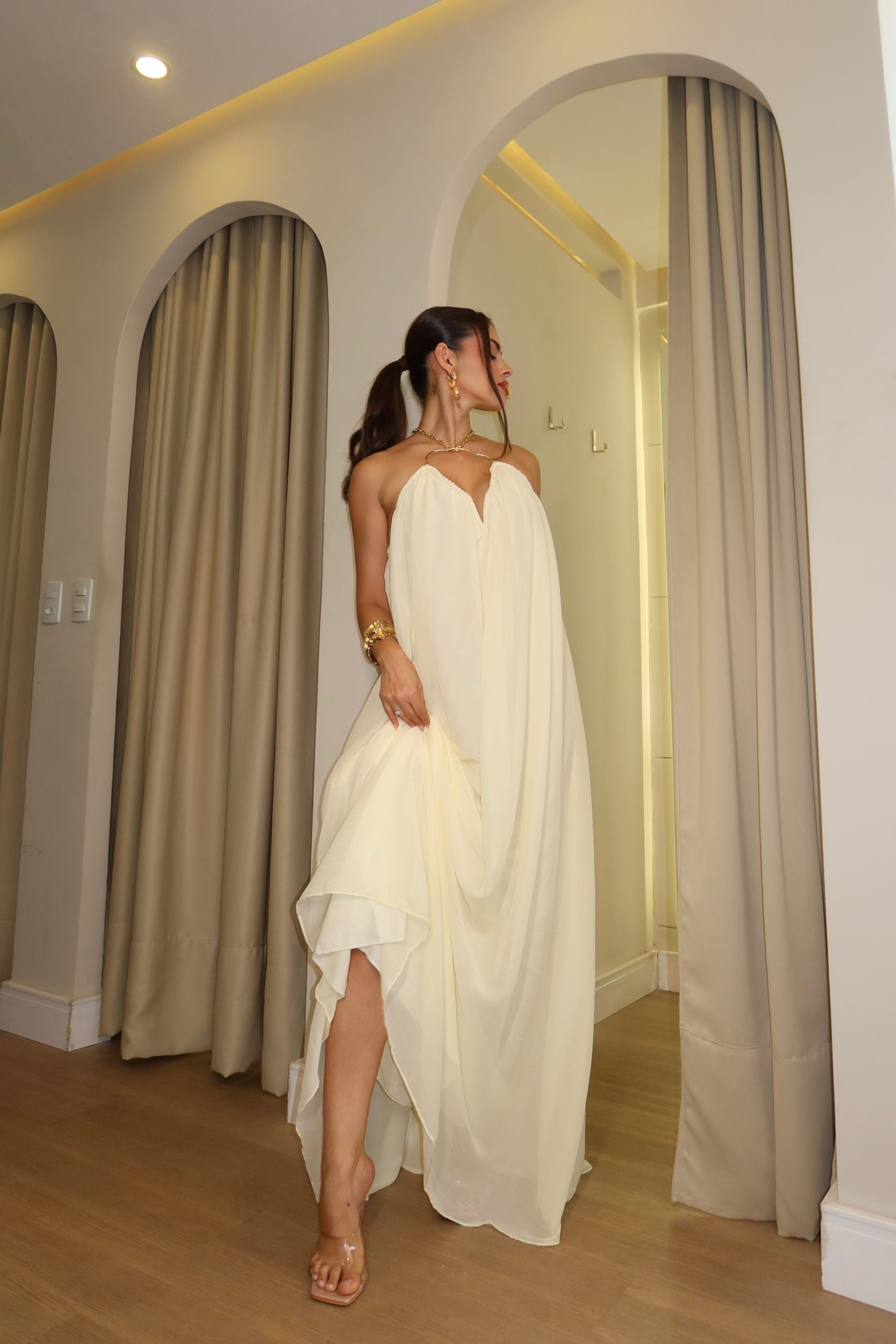 Vestido Alessandra Longo Amarelo - Imagem 2