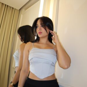 Cropped corset Cris Cinza