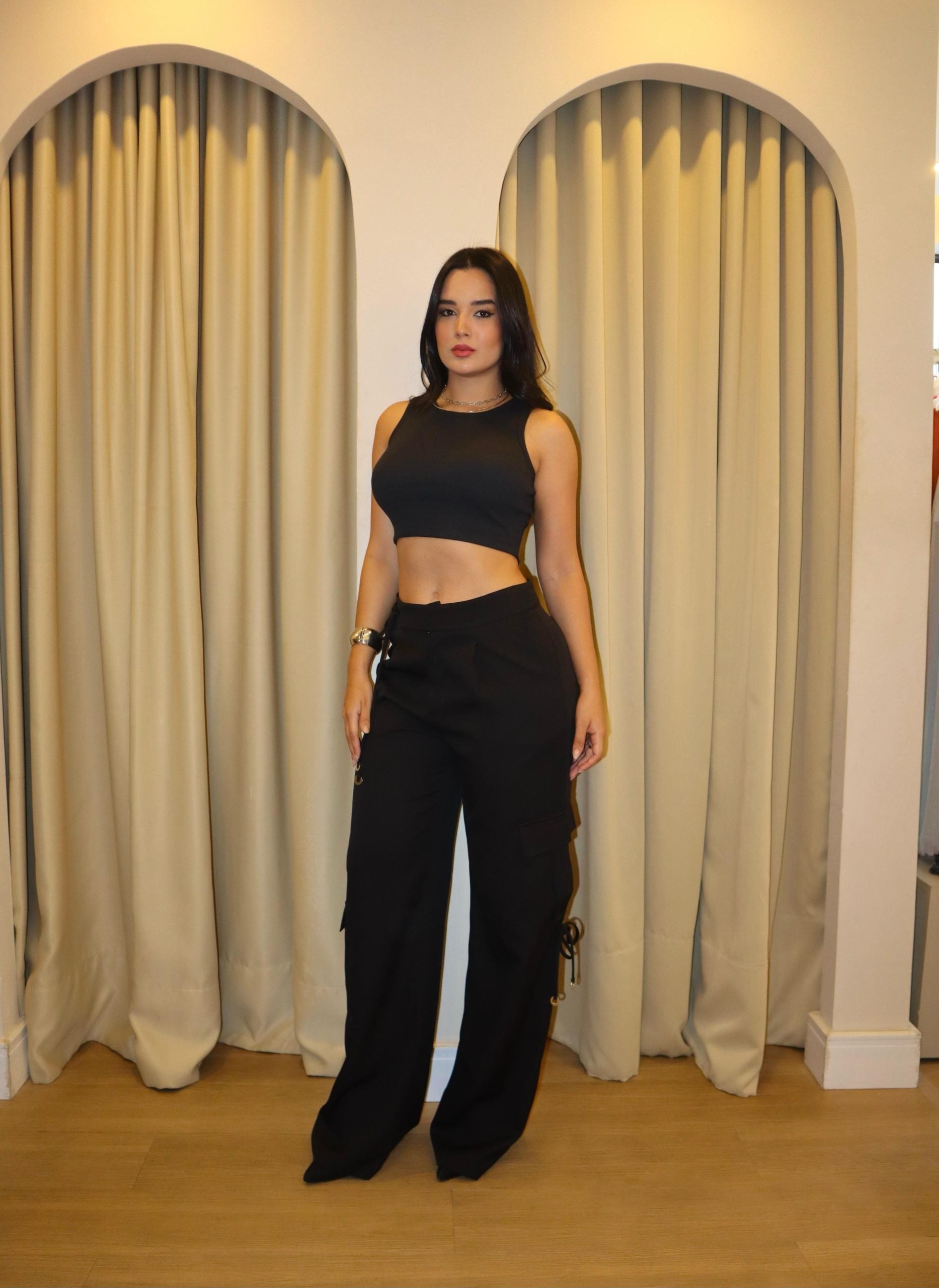 Cropped Canelado Essential Preto - Imagem 2