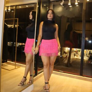 Saia Hortência Rosa