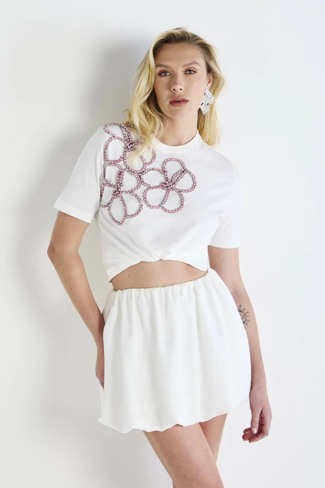 T Shirt Flowers Off White - Imagem 5